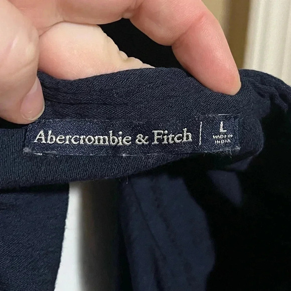 🔵 Abercrombie & Fitch navy long sleeve large top - Picture 4 of 7